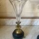 Paire de vases cornets cristal, onyx et bronze