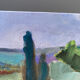 Mediterranean Provencal landscape / expressionist painting / oil painting on wood panel