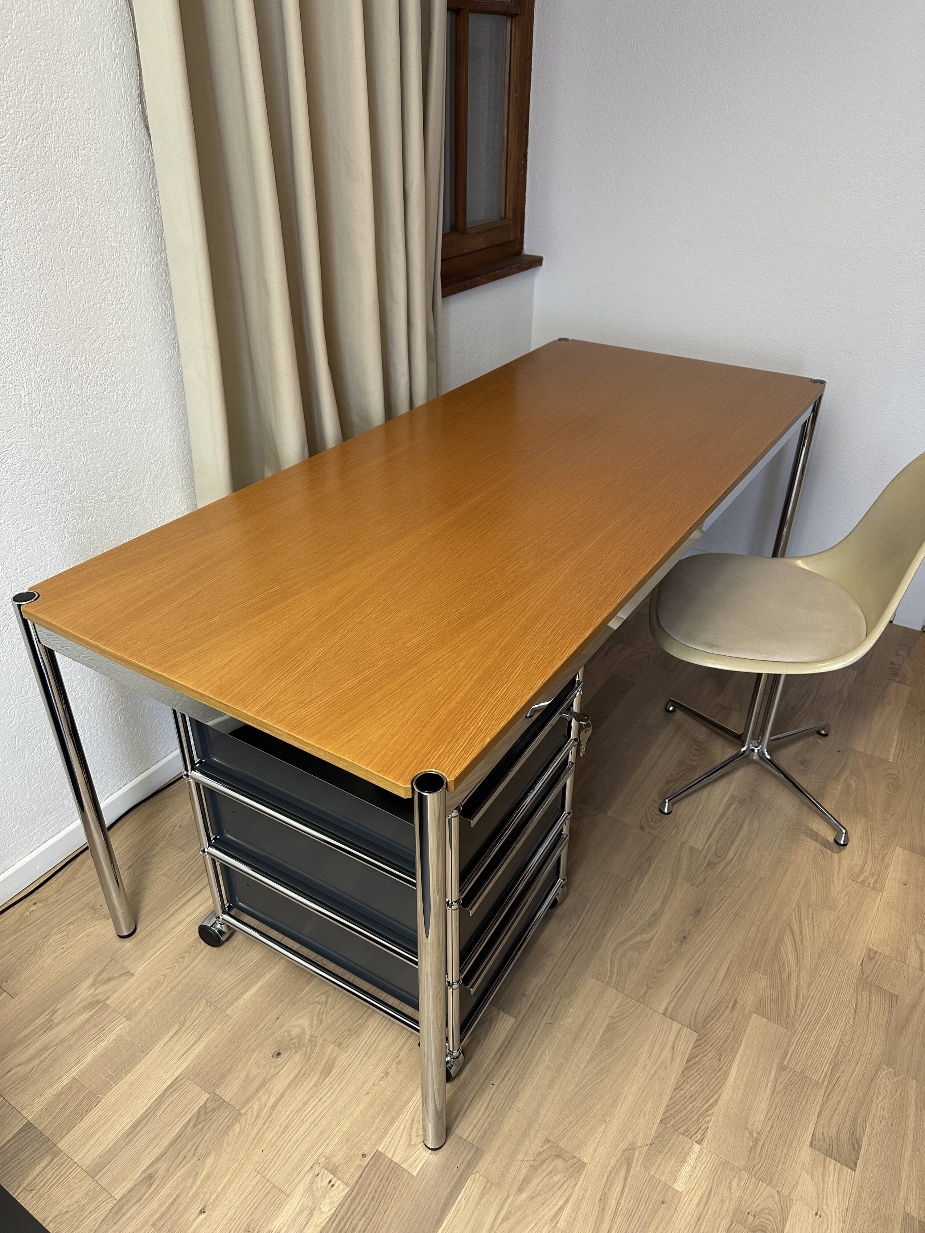 USM Haller desk in natural oak veneer