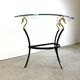 Hollywood regency brass swan console, 1980s