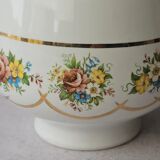 Brussels porcelain vase with a gold rim and flowers
