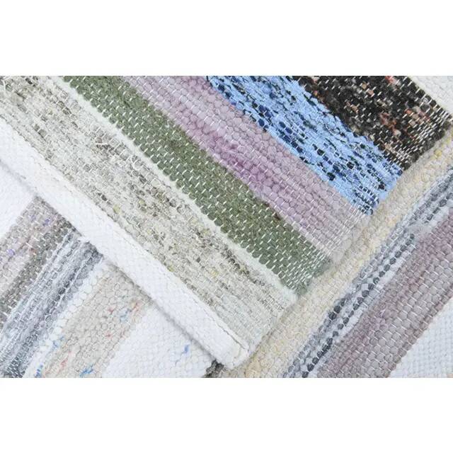 Vintage Turkish Hand-Knotted Wool Cotton White Kilim Runner Rug 60x196