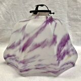 Old opal glass lampshade with up and down movement