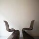 set de 2 chaises incurvées en rotin, design 1960 / 1970