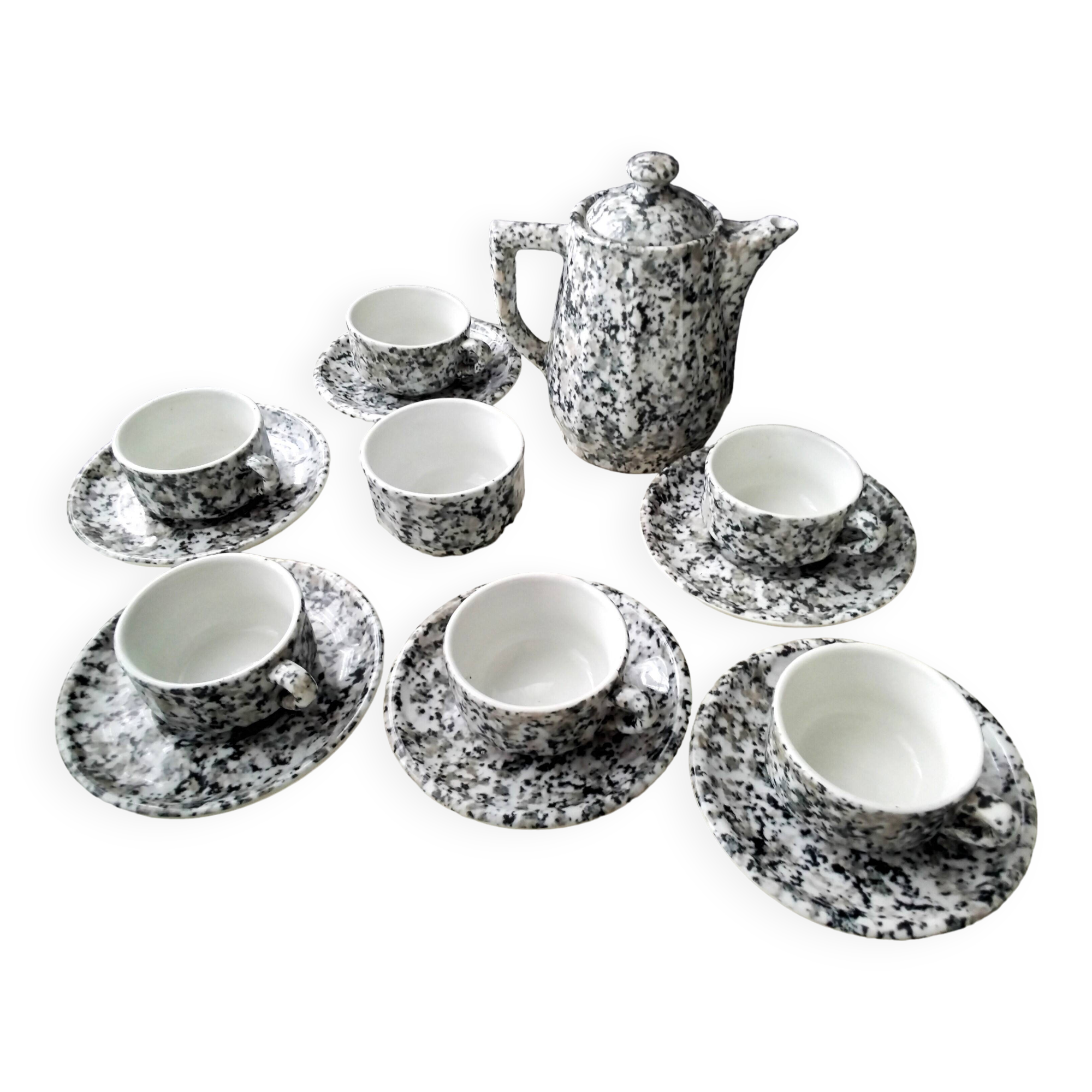 Apilco porcelain coffee service for Geneviève Lethu