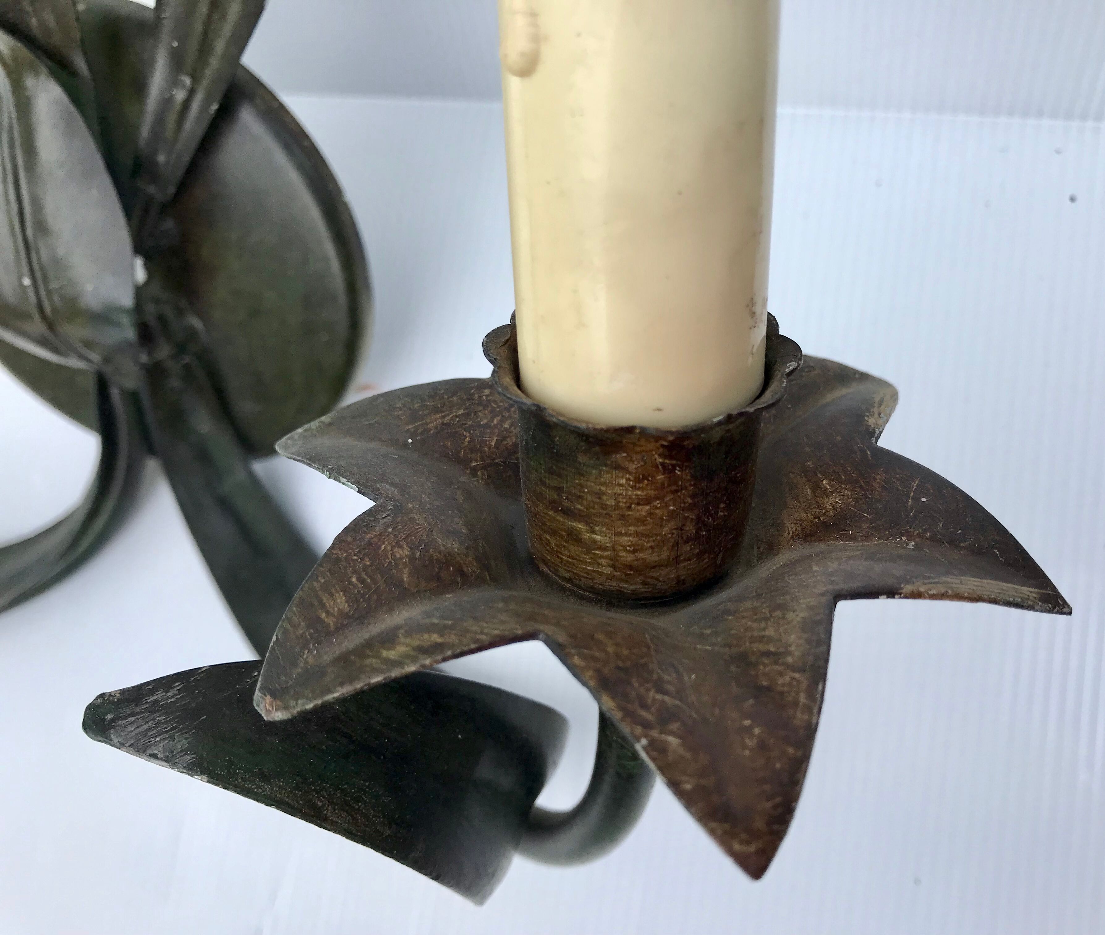 Pair of vintage palm leaf appliques