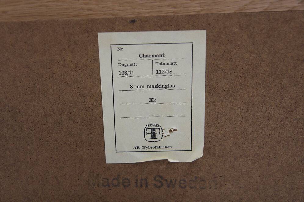 Scandinavian oak mirror 112x48cm, Nybrofabriken, Sweden, 1960