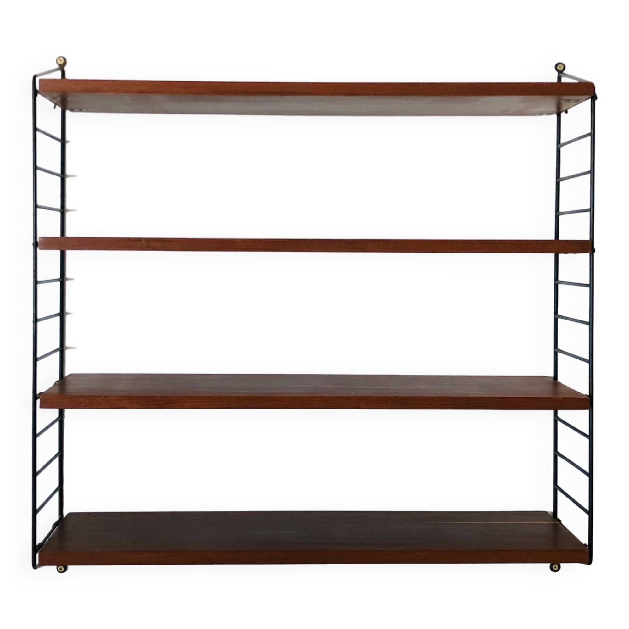 Etagère murale String en bois et métal, années 60