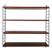 Etagère murale String en bois et métal, années 60