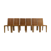 Suite of 6 chairs in braided rattan Jean Michel Frank and Adolphe Chanaux