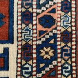 Tapis kazak turc vintage oriental 160x94 cm tribal petit tapis, rouge et bleu