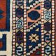 Vintage turkish kazak rug oriental 160x94 cm tribal small carpet, red and blue