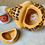 Teapot elephant glazed ceramic collector Giraffe 70s-80s