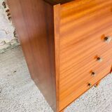 High chest of drawers with 5 drawers, Scandinavian style, circa 60's