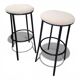 Vintage stools "Black & White", boucle upholstery