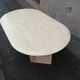 Table basse vintage ovale en travertin