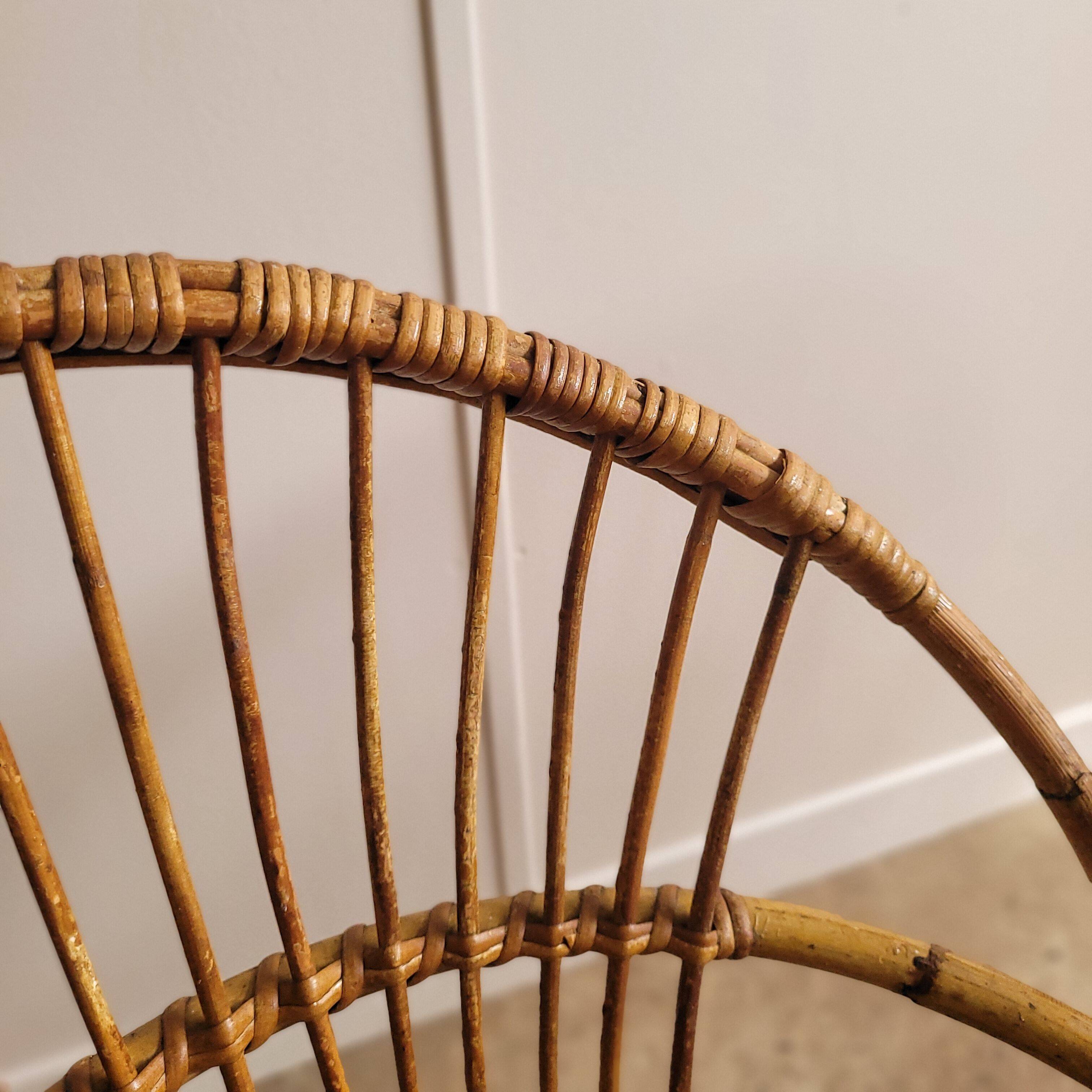 Fauteuils en rotin vintage