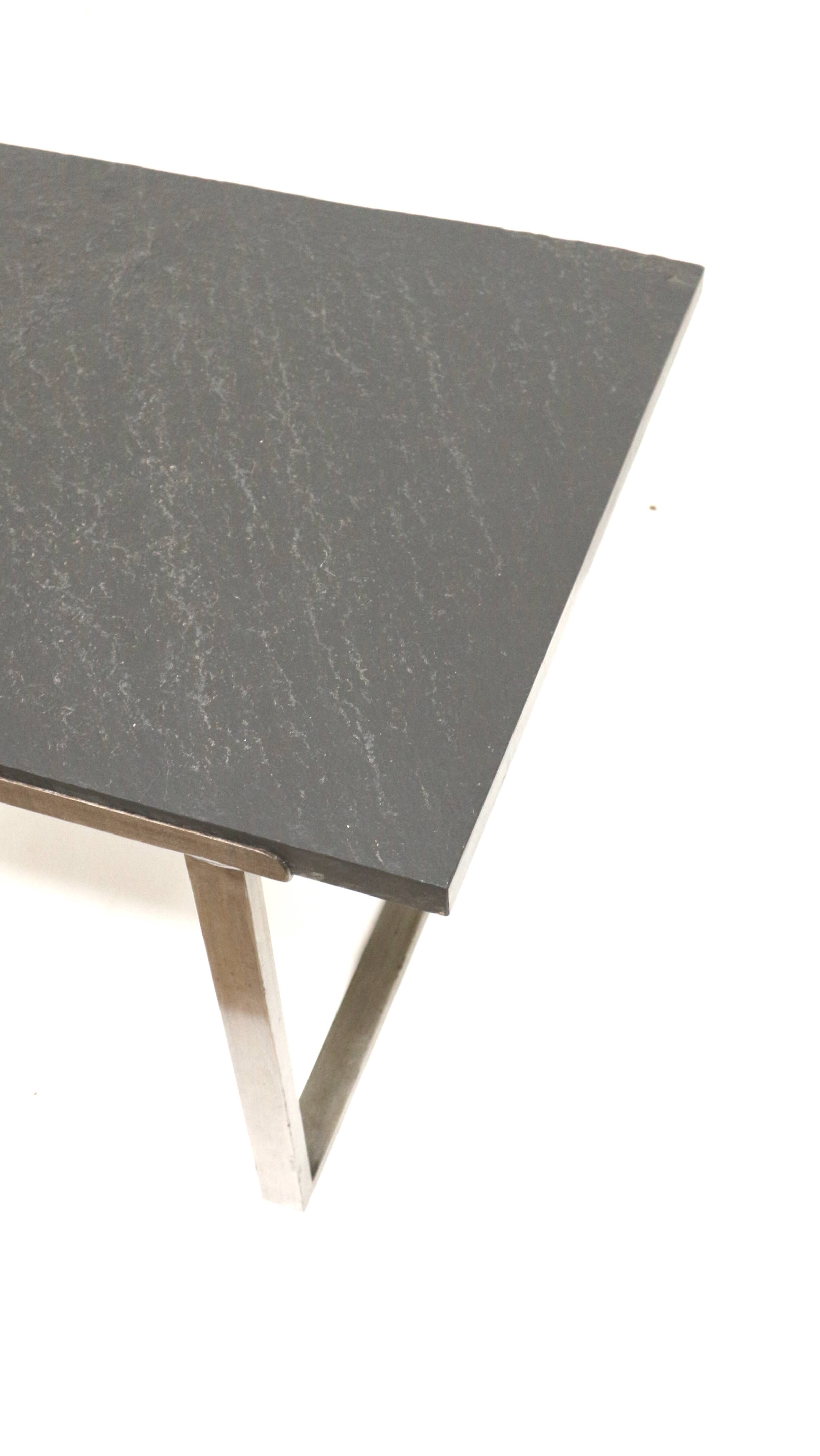Vintage heavy slate coffee table made in the 1970s