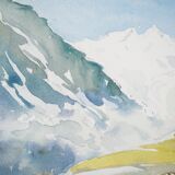 René LEVERD: Switzerland, Brüning Pass, Original signed watercolor