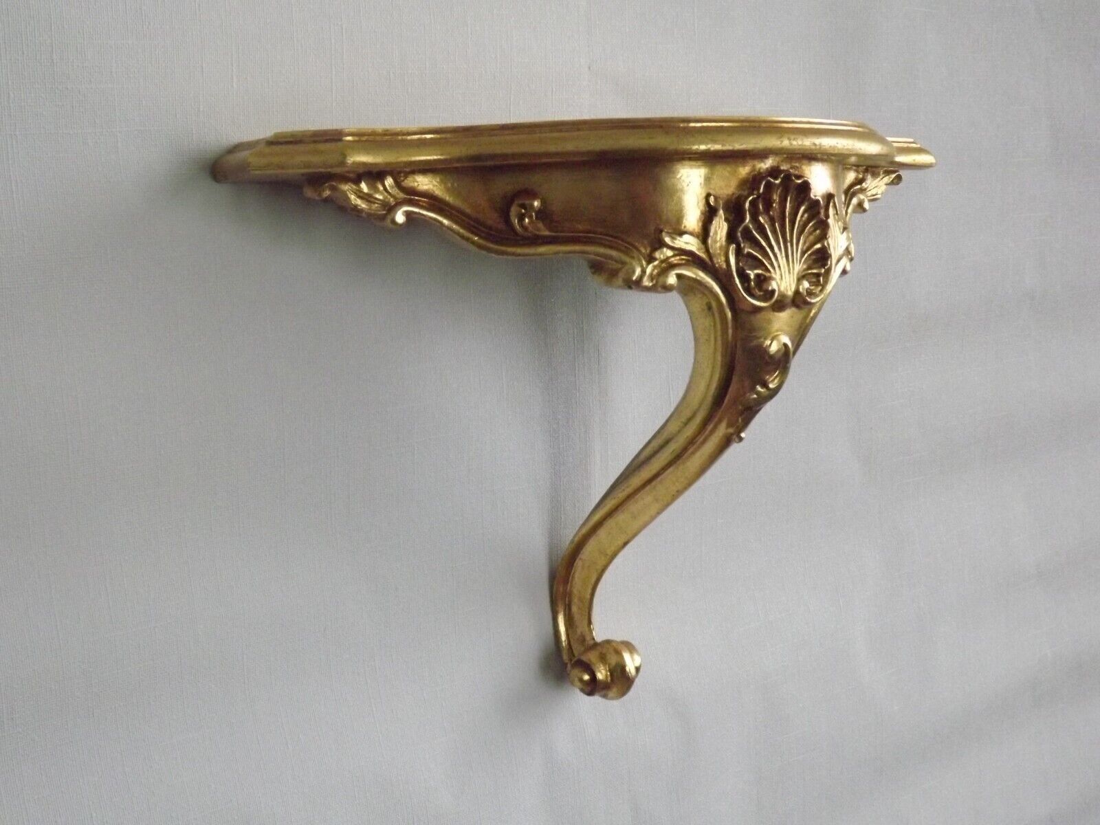 French vintage regency style gold resin half round console wall table 4022