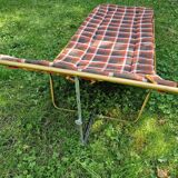 Extra bed, quilted sun lounger, Lafuma vintage 1970