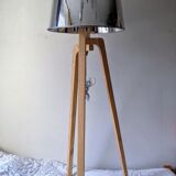 ash tripod lamp and lampshade silver-effect transparent appearance once the lamp is turned on