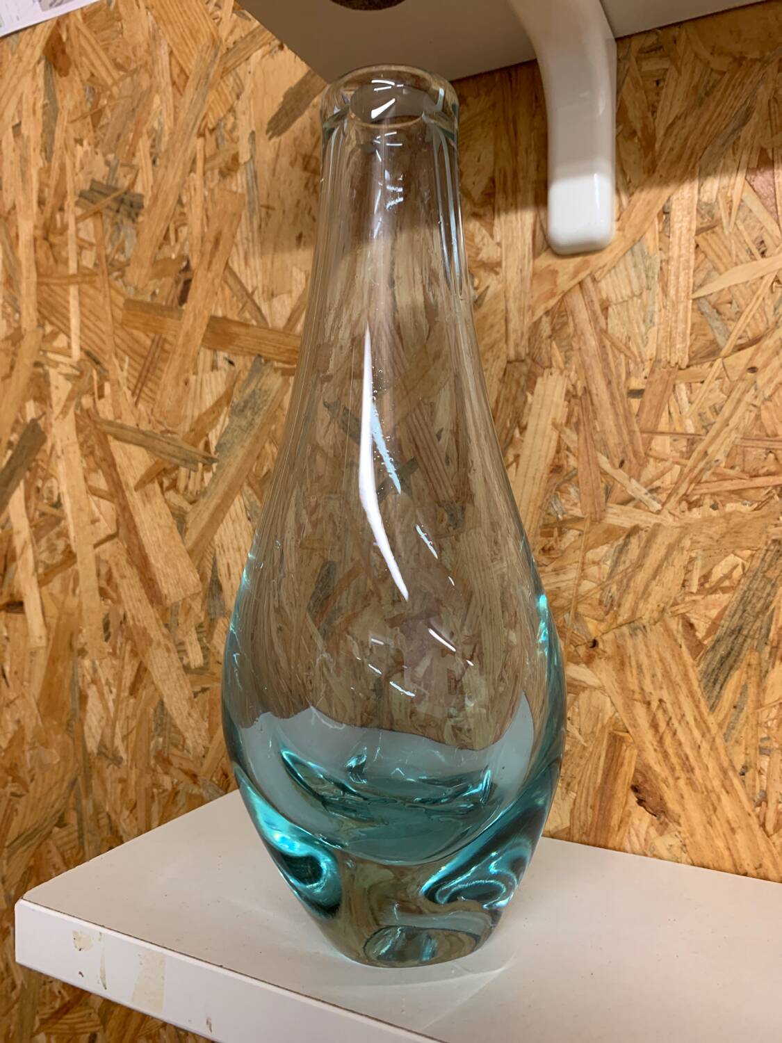 Sky blue/turquoise glass vase