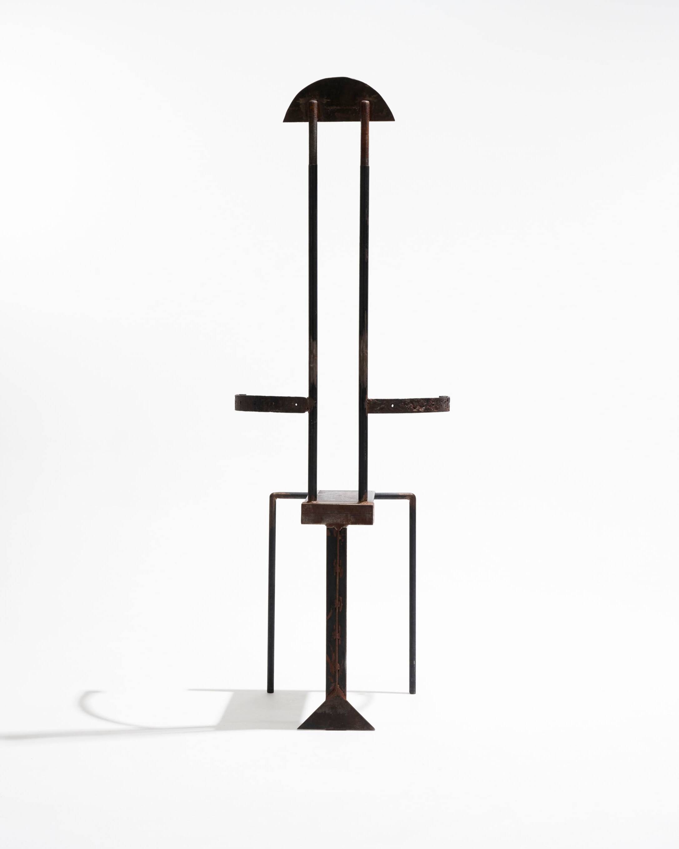 Sculptural steel chair, 1980s