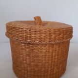Ensemble de 3 boites en osier vintage