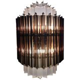 Sanblasted and fume’ “triedro” murano glass wall sconce