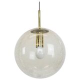 Limburg pendant light with smoked glass ball, Germany, 1970s