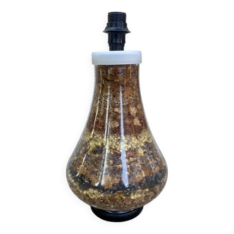 Pied de lampe en verre avec fleurs séchées