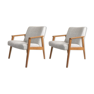 Pair of 60s armchairs retissed