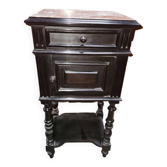 Napoleon III Style Nightstand Blackened Wood