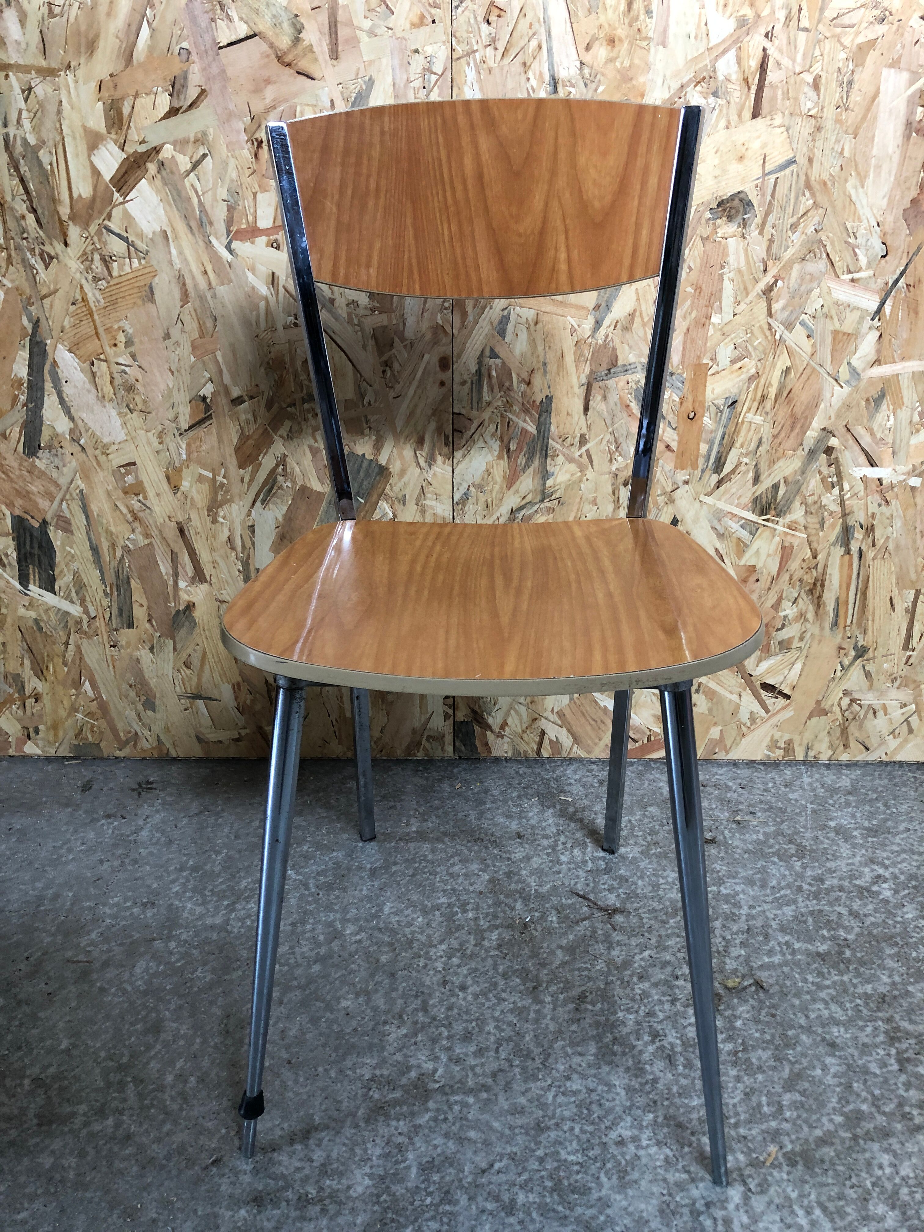 Chair feet compass metal chrome in formica brown 70