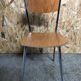 Chair feet compass metal chrome in formica brown 70