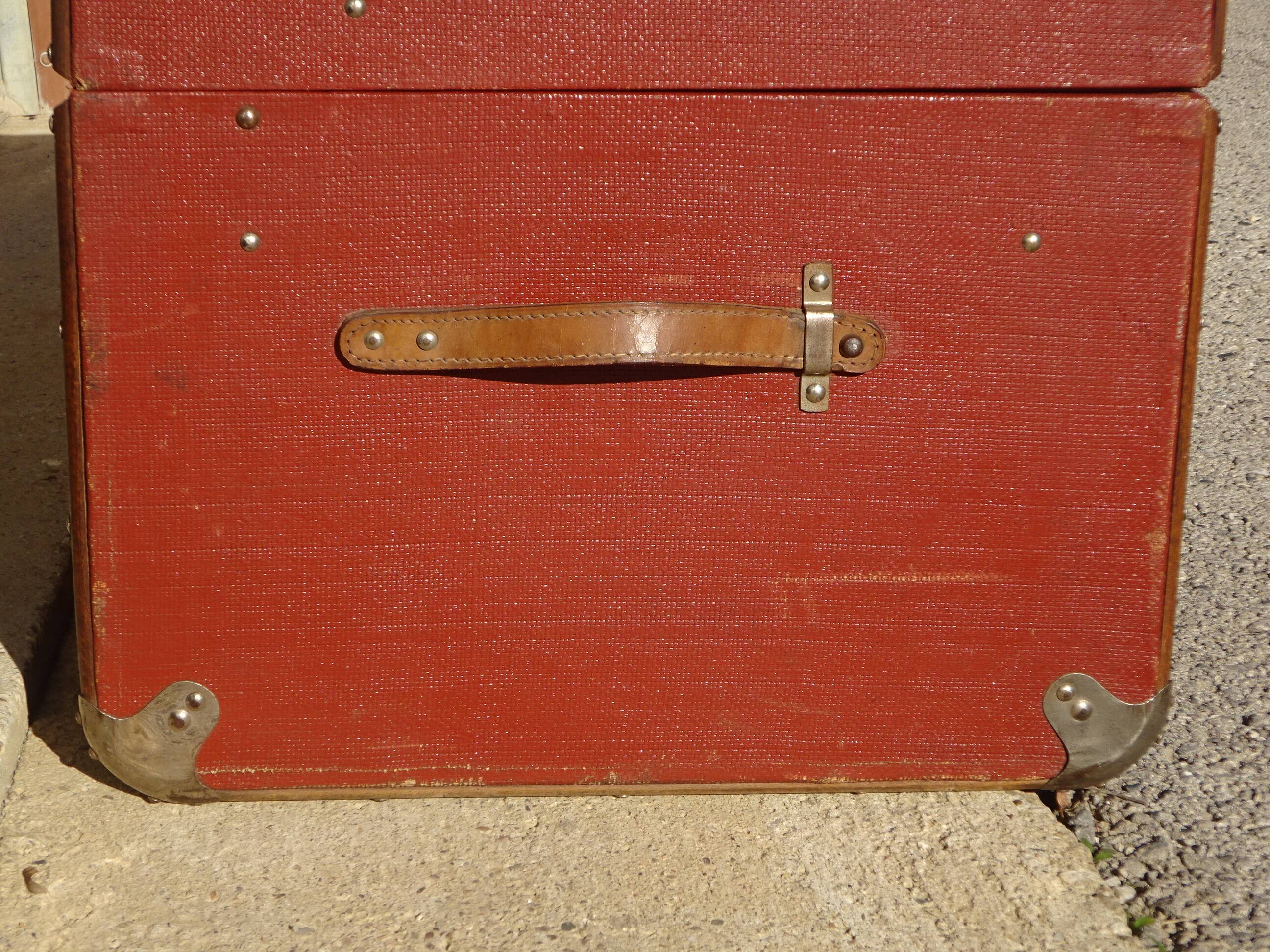 Old curved travel trunk