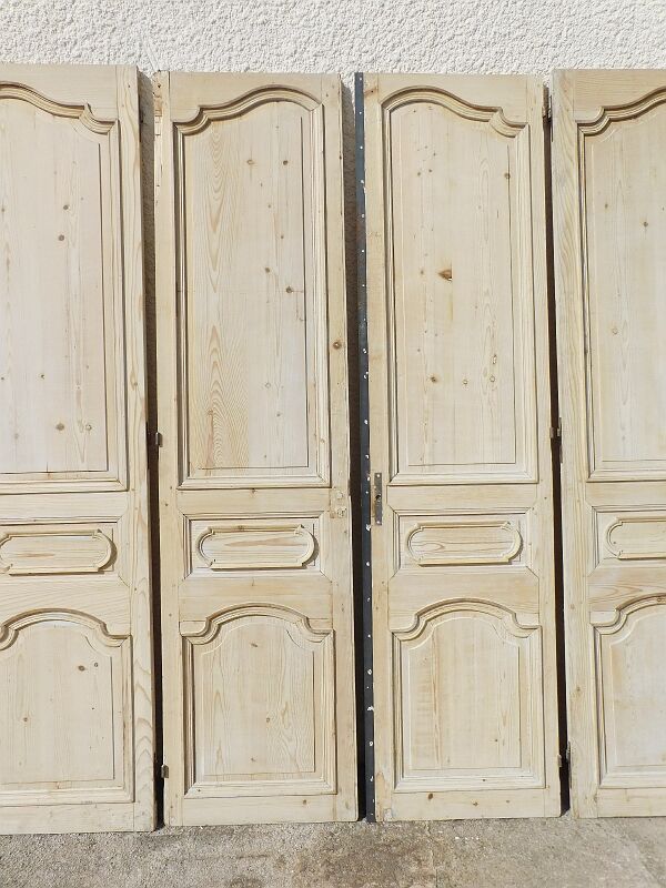 Set of 6 interior doors in fir of the nineteenth century