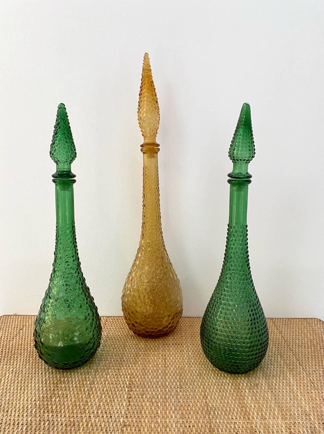 Green bubble carafe Empoli from the 1960s