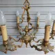 Antique cage chandelier in bronze, 6 lights, Louis XV style, in working condition, 4.8 kg.
