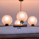 Maison Arlus Pair of brass and black wall sconces, France Mid-Century