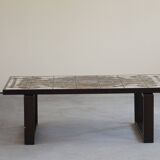Danish mid century rectangular coffee table by Ox Art in Oak and Stoneware, 1970