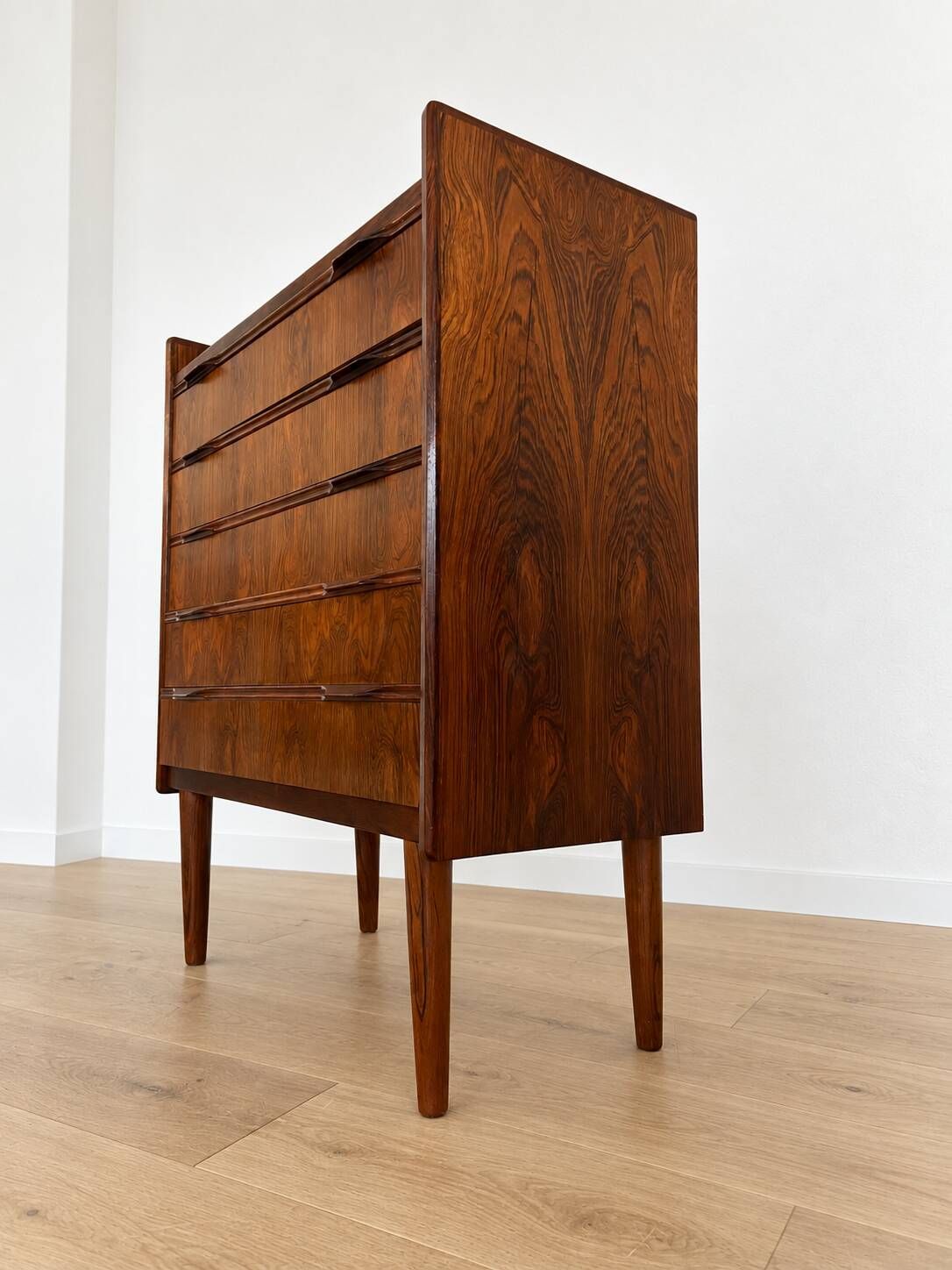 Vintage Danish mid-century modern rosewood chest of drawers by Henning Jørgensen 1959