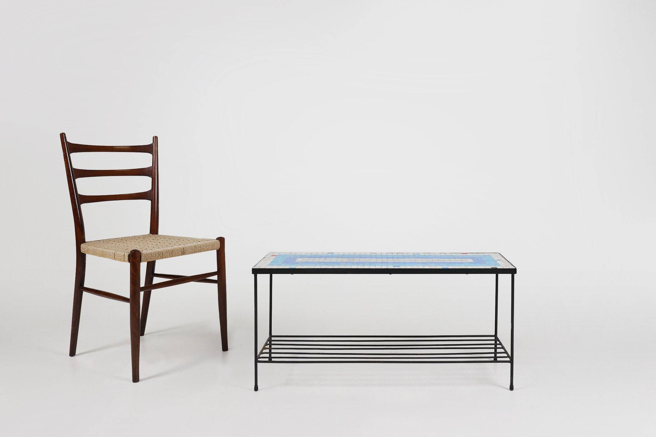 Mid-Century Mosaic Coffee Table with Metal Frame, France, 1950s