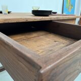 Antique work table in solid cherry and acacia