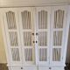 Large wardrobe, storage unit - White painted wood - Colonial, Indonesian