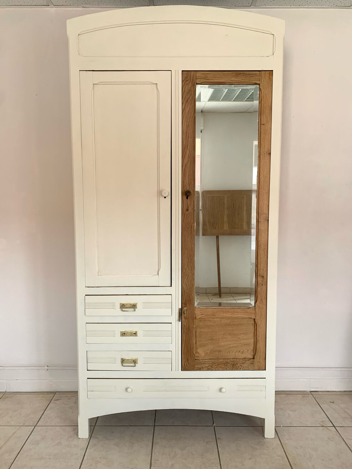 Vintage wardrobe with mirror