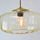 Vintage Light Beige Glass and Brass Pendant Lamp