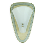 1950s sconce gray metal mesh and brass with white acrylic shade