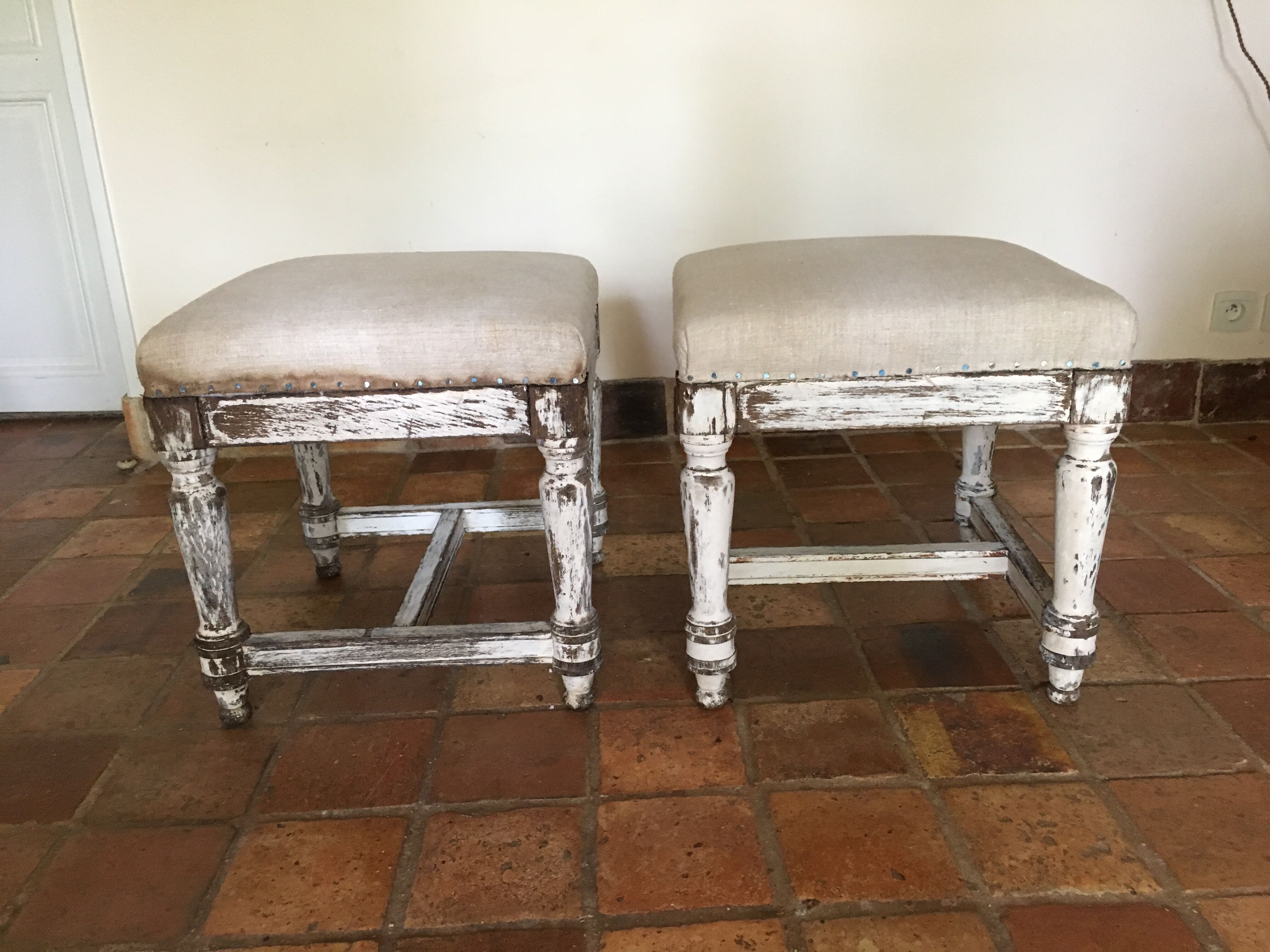 Pair of Louis XVI style stools